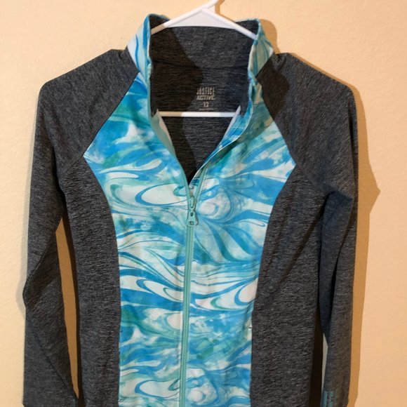 Justice Active Girls Swirl Zip Up Jacket Size 12 - Picture 6 of 8
